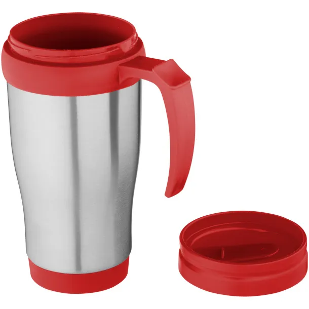 Sanibel 400 ml insulated mug Silver Red