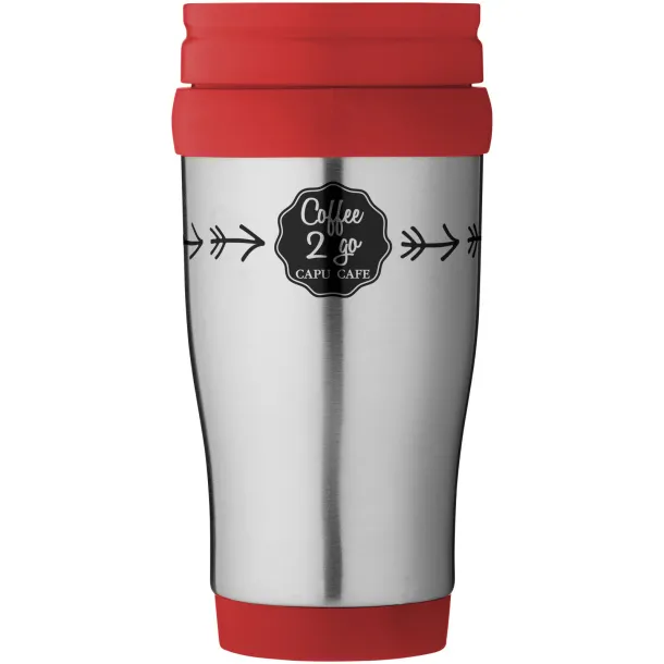 Sanibel 400 ml insulated mug Silver Red