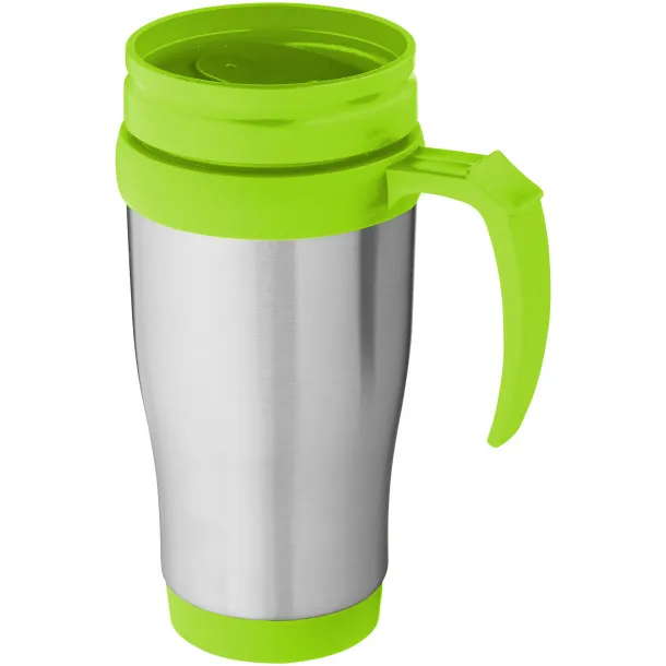 Sanibel 400 ml insulated mug Silver Lime green