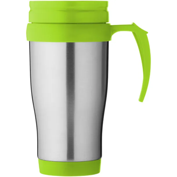 Sanibel 400 ml insulated mug Silver Lime green