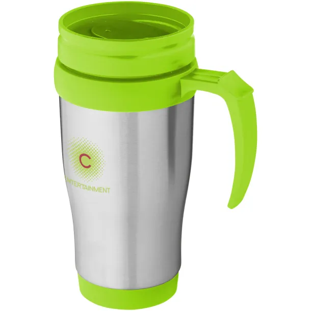 Sanibel 400 ml insulated mug Silver Lime green