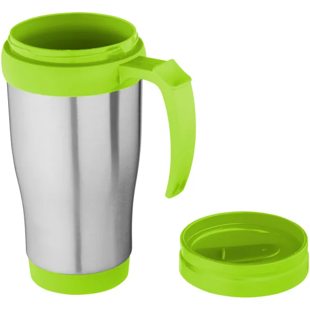 Sanibel 400 ml insulated mug Silver Lime green