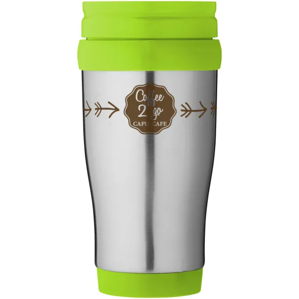 Sanibel 400 ml insulated mug Silver Lime green