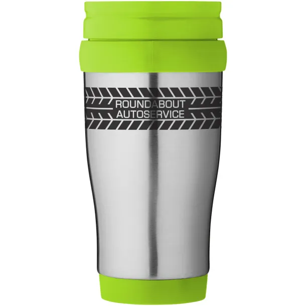 Sanibel 400 ml insulated mug Silver Lime green