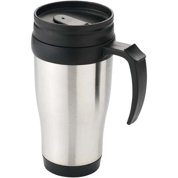 Sanibel 400 ml insulated mug Silver Solid black