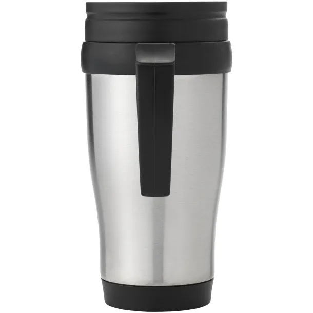 Sanibel 400 ml insulated mug Silver Solid black