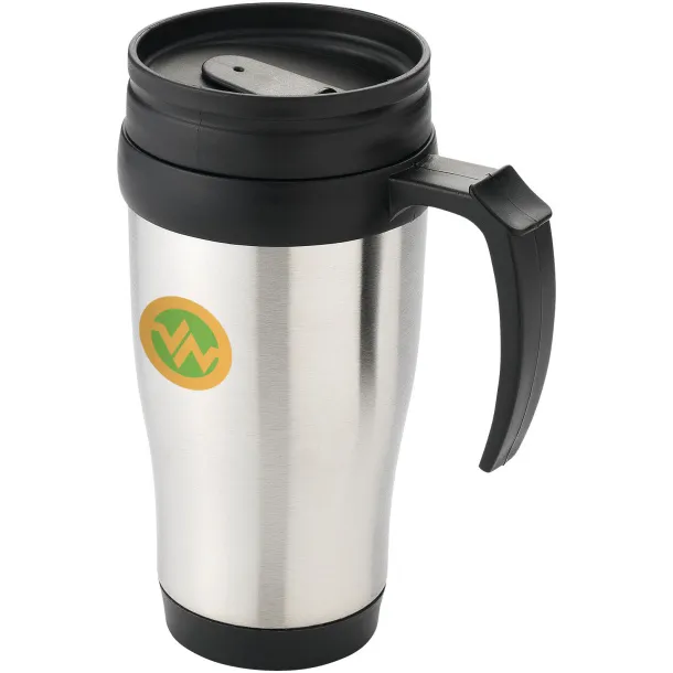 Sanibel 400 ml insulated mug Silver Solid black