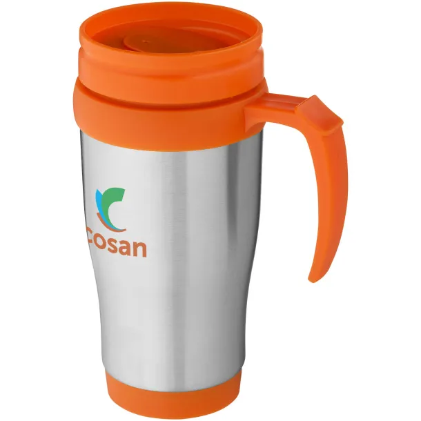 Sanibel 400 ml insulated mug Silver Orange