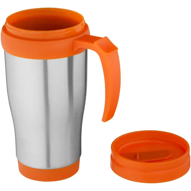 Sanibel 400 ml insulated mug Silver Orange