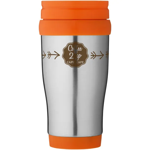 Sanibel 400 ml insulated mug Silver Orange