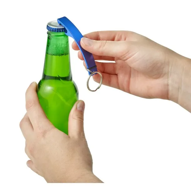  Keyring, bottle opener blue