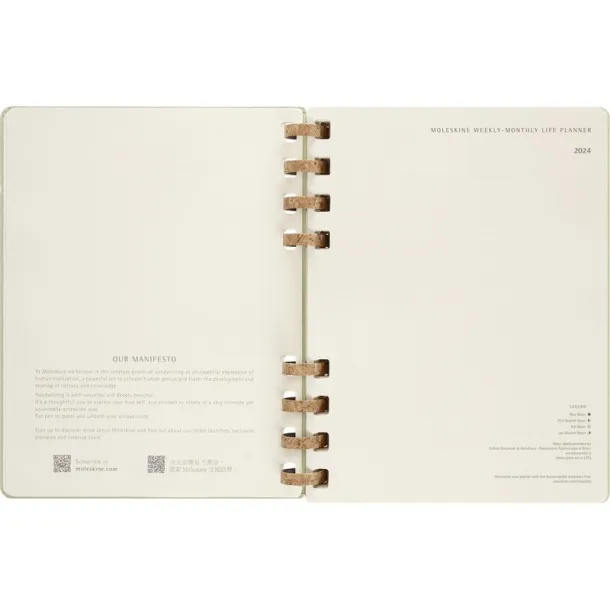  MOLESKINE Solar spiral planner light green