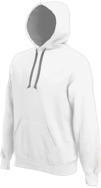  MEN'S CONTRAST HOODED SWEATSHIRT - Kariban White Fine Grey