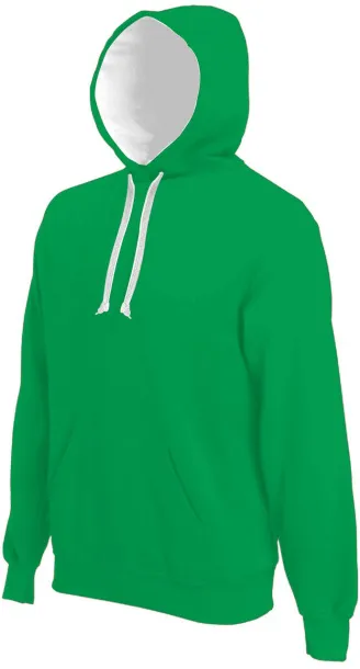  MEN'S CONTRAST HOODED SWEATSHIRT - Kariban Light Kelly Green White