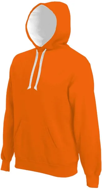  MEN'S CONTRAST HOODED SWEATSHIRT - Kariban Orange White