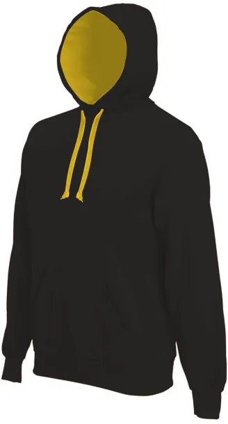  MEN'S CONTRAST HOODED SWEATSHIRT - Kariban Black Yellow