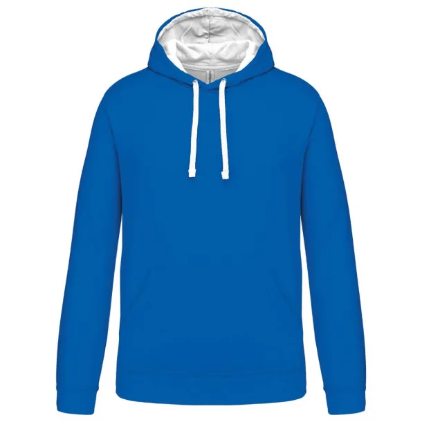  MEN'S CONTRAST HOODED SWEATSHIRT - Kariban Light Royal Blue White