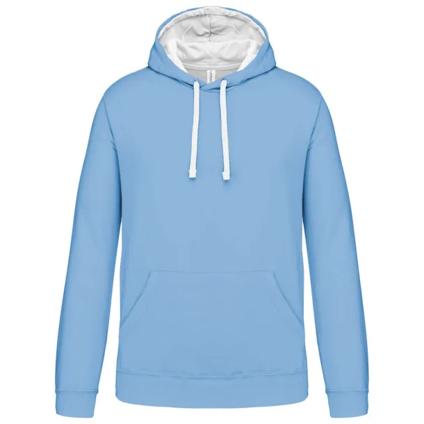  MEN'S CONTRAST HOODED SWEATSHIRT - Kariban Sky blue White