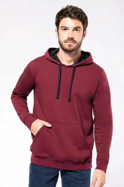  MEN'S CONTRAST HOODED SWEATSHIRT - Kariban Ljubičasta Oxford Grey