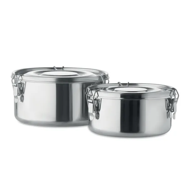 ELLES Set of 2 stainless steel boxes Matt Silver