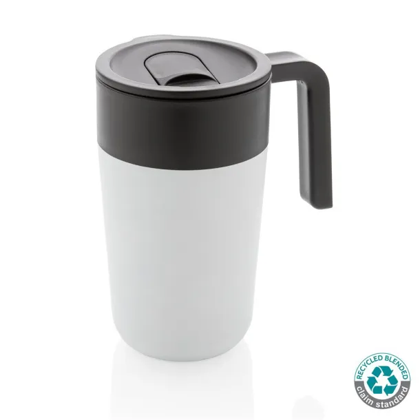  GRS šalica od recikliranog PP-a i SS-a s ručkom, 480 ml - XD Collection Bijela