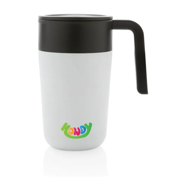  GRS šalica od recikliranog PP-a i SS-a s ručkom, 480 ml - XD Collection Bijela