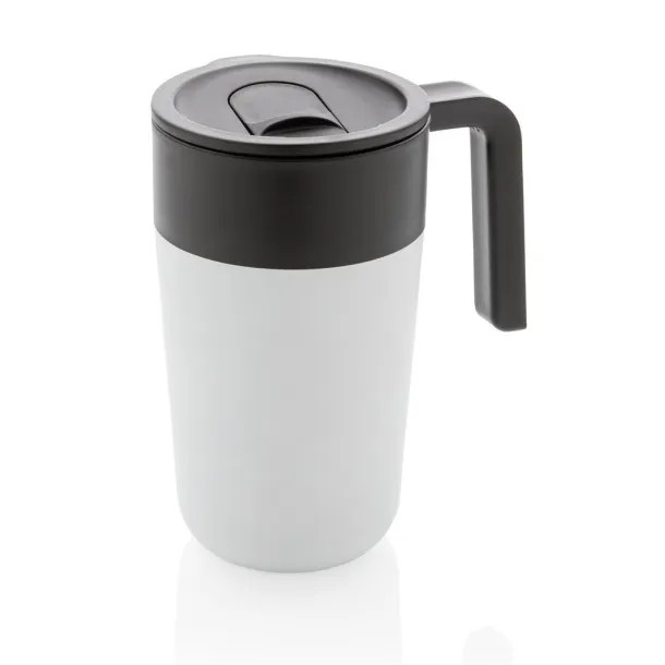  GRS šalica od recikliranog PP-a i SS-a s ručkom, 480 ml - XD Collection Bijela