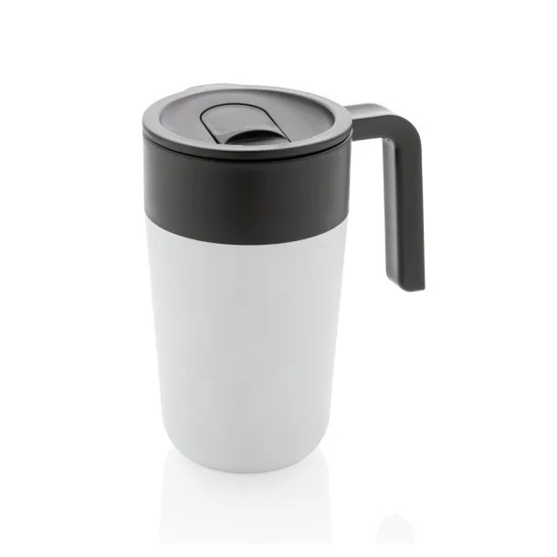  GRS šalica od recikliranog PP-a i SS-a s ručkom, 480 ml - XD Collection Bijela