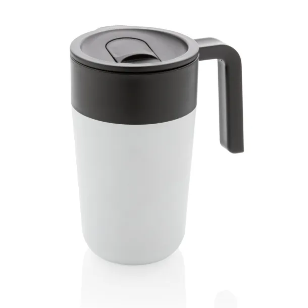  GRS šalica od recikliranog PP-a i SS-a s ručkom, 480 ml - XD Collection Bijela