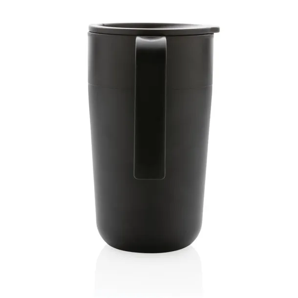  GRS šalica od recikliranog PP-a i SS-a s ručkom, 480 ml - XD Collection Crna