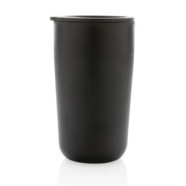  GRS šalica od recikliranog PP-a i SS-a s ručkom, 480 ml - XD Collection Crna