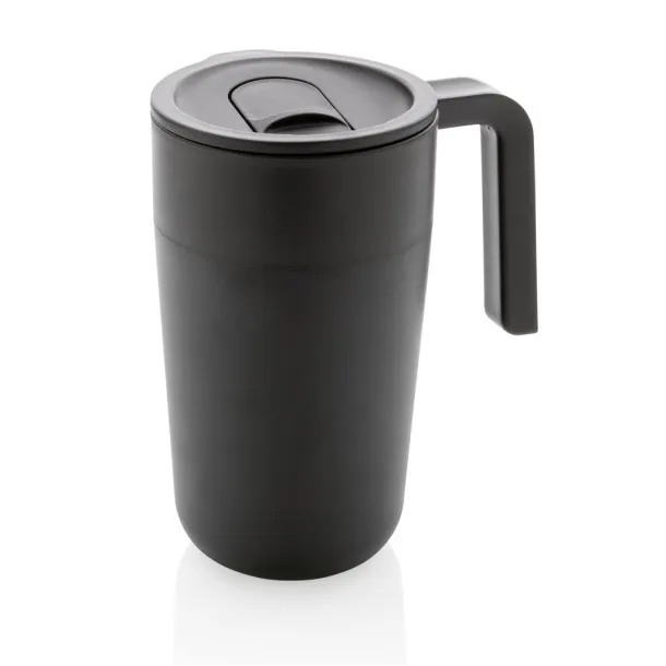  GRS šalica od recikliranog PP-a i SS-a s ručkom, 480 ml - XD Collection Crna