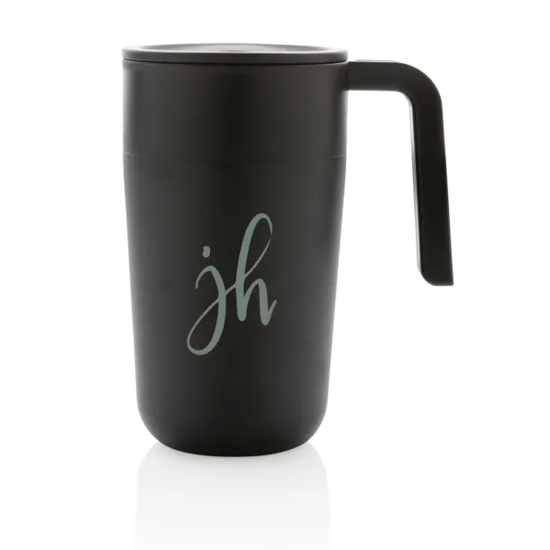  GRS Recycled PP and SS mug with handle - XD Collection Black 