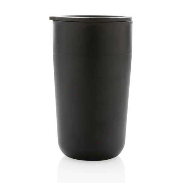  GRS šalica od recikliranog PP-a i SS-a s ručkom, 480 ml - XD Collection Crna