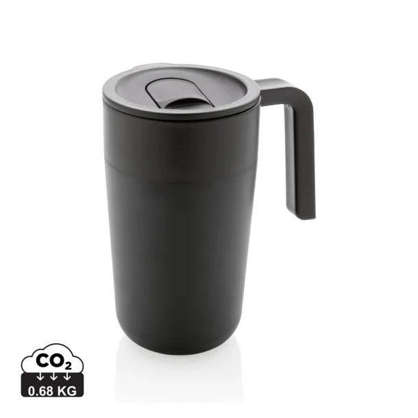  GRS Recycled PP and SS mug with handle - XD Collection Black 