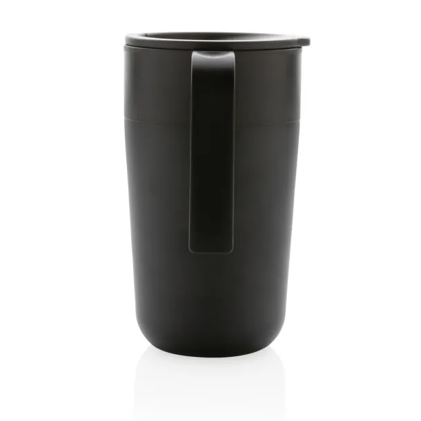  GRS šalica od recikliranog PP-a i SS-a s ručkom, 480 ml - XD Collection Crna