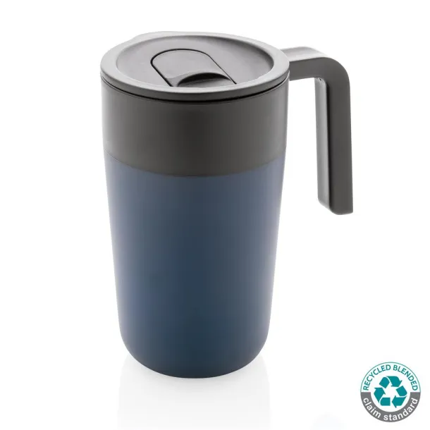  GRS šalica od recikliranog PP-a i SS-a s ručkom, 480 ml - XD Collection navy 