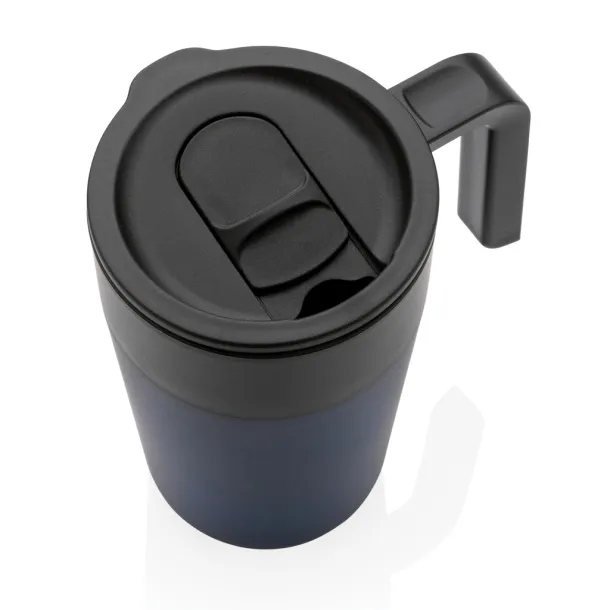  GRS šalica od recikliranog PP-a i SS-a s ručkom, 480 ml - XD Collection navy 