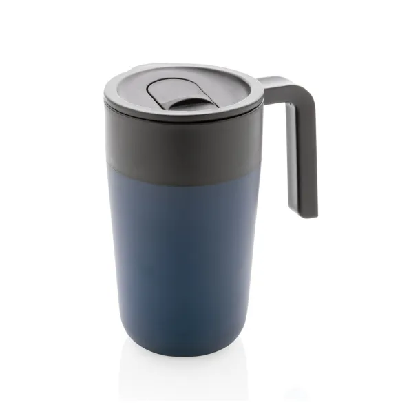  GRS šalica od recikliranog PP-a i SS-a s ručkom, 480 ml - XD Collection navy 