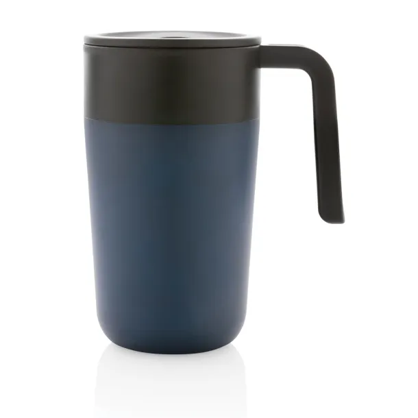  GRS šalica od recikliranog PP-a i SS-a s ručkom, 480 ml - XD Collection navy 