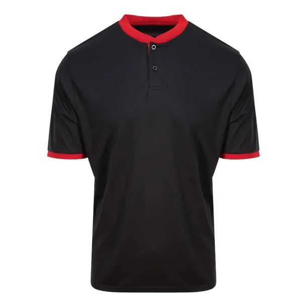  COOL STAND COLLAR SPORTS POLO - Just Cool Jet Black Red