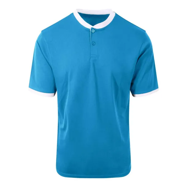  COOL STAND COLLAR SPORTS POLO - Just Cool Sapphire Blue White