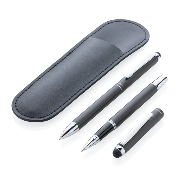  Swiss Peak deluxe pen set in PU pouch - Swiss Peak Black 