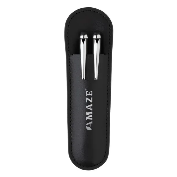  Swiss Peak deluxe pen set in PU pouch - Swiss Peak Black 