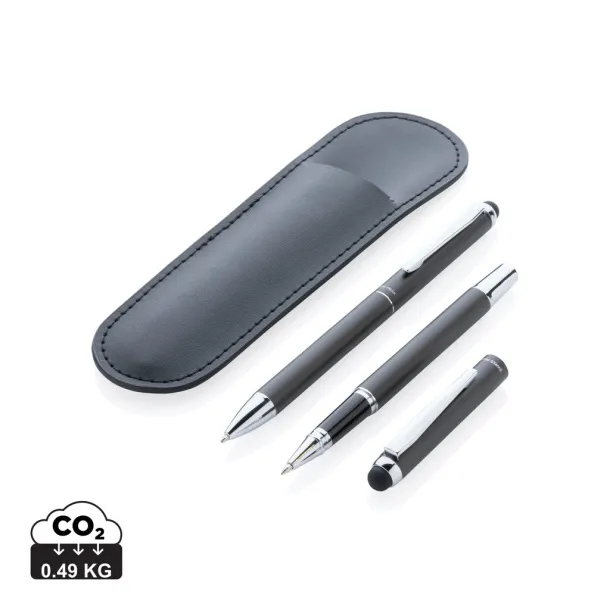  Swiss Peak deluxe pen set in PU pouch - Swiss Peak Black 