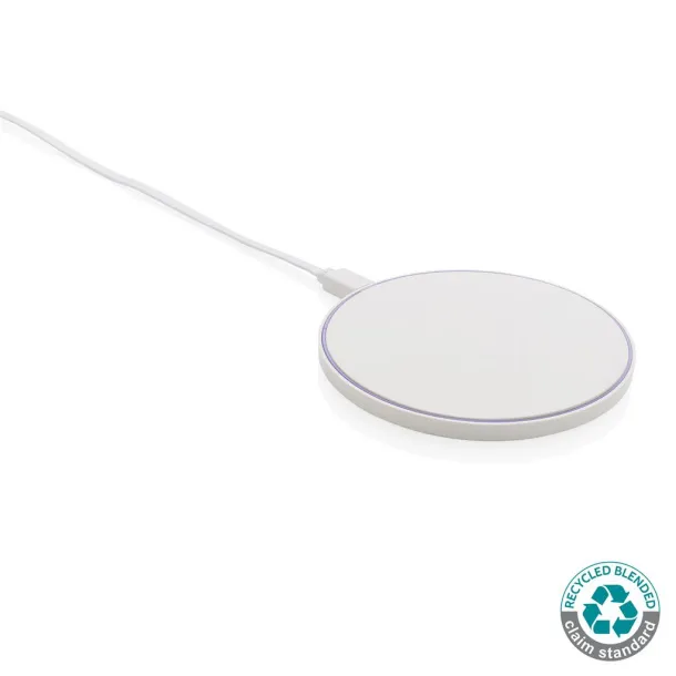  RCS standard recycled plastic 10W wireless charger - XD Collection White 