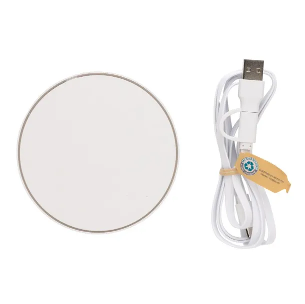  RCS standard recycled plastic 10W wireless charger - XD Collection White 