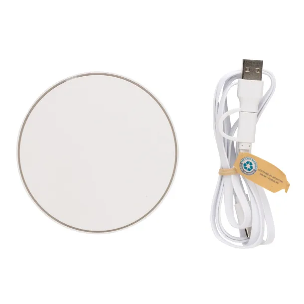  RCS standard recycled plastic 10W wireless charger - XD Collection White 