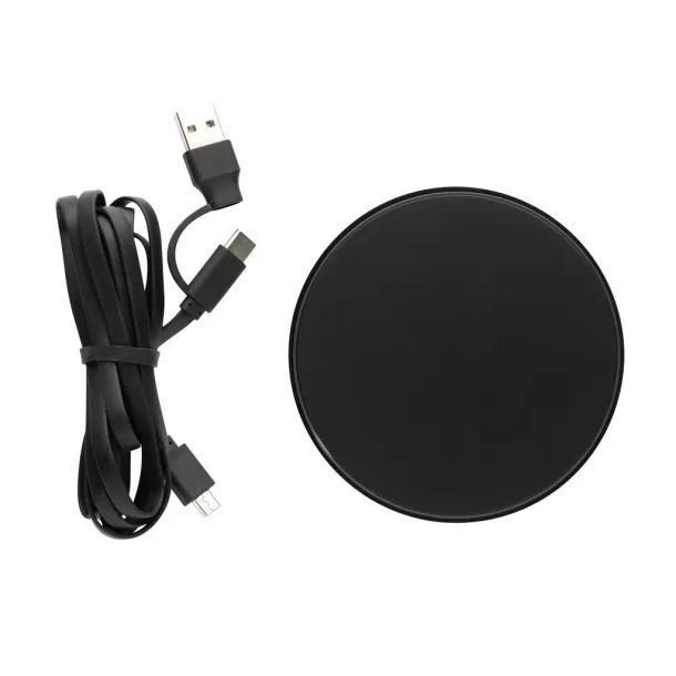  RCS standard recycled plastic 10W wireless charger - XD Collection Black 