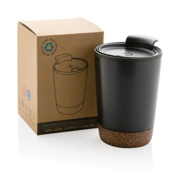  GRS RPP stainless steel cork coffee tumbler - XD Collection Black 